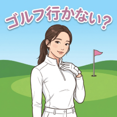 ゴルフ女子の「誘い・計画」スタンプ
