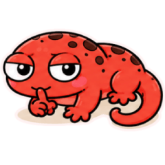 赤いイモリ「ぺたりも」