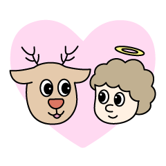 鹿 & 天使 日常 ステッカー