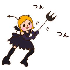 小悪魔ガールの秋きゅんスタンプ