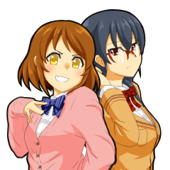 女子高生スタンプ(無口と高飛車)