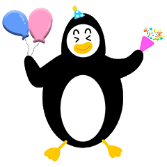 はつらつとしたかわいいペンギン