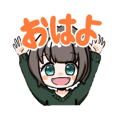 女の子のスタンプ(色々な表情)