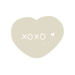 手描きくすみカラーハート英語メッセージ