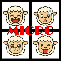 もこもこ子羊の絵文字風スタンプ・極小版