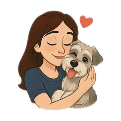 Caroline and her furry buddy