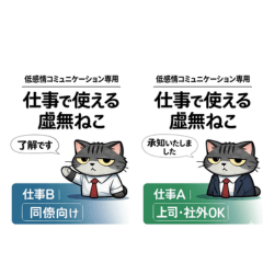 だる目ねこ。仕事用低感情スタンプ2