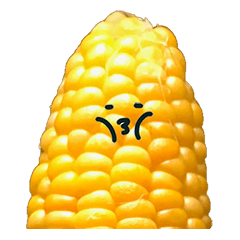 焼きとうもろこし と 顔