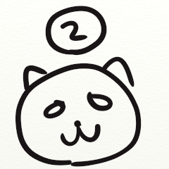 落書き風のネコ2