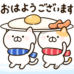 冬にほんわか使える猫のスタンプ