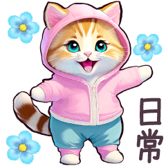 毎日使える パーカーねこ 日常 敬語 子猫