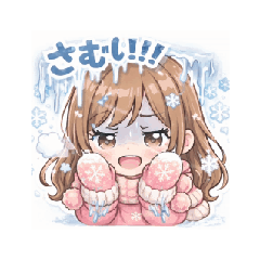 寒い冬ピンクで　挨拶