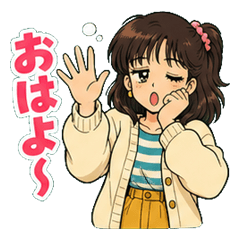 90年代アニメ風なつかしみの日常スタンプ