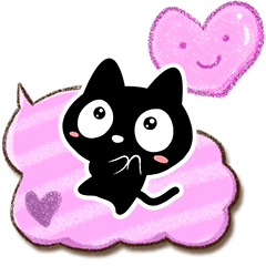 クロネコすたんぷ【色鉛筆ふきだし】