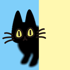 アレンジできるネコと小鳥のスタンプ