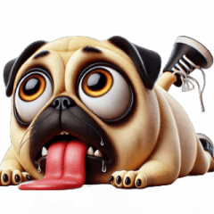 白いダメ犬は笑いが好き