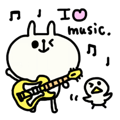 ゆるゆる白うさちゃんとぴっぴ。