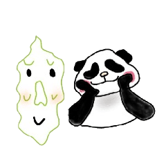 可愛いパンダさんとキモい白ゴーヤ君
