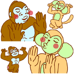 ゴリラ青男と猿緑男