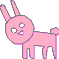 カラフルなウサギ