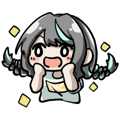 表情豊かな女の子スタンプカラーver.