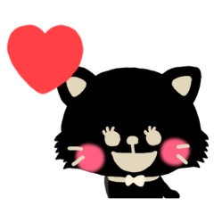 黒ねこのかわいい定番スタンプ