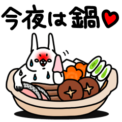 全力うさぎ家族で使える冬の連絡網スタンプ