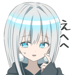 パーカーの女の子(銀髪)シンプル