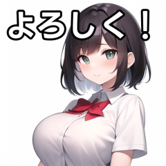 夏の学生服女子