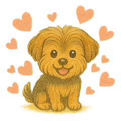 日常スタンプ＊たれ耳ヨーキー