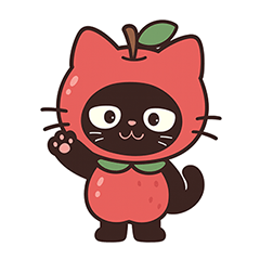 りんご頭のネコ