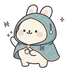 Zodiac Bunny Pisces Stickers