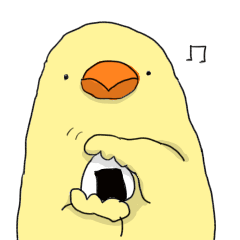 おにぎりが好きな鳥のスタンプ