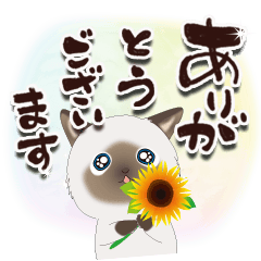 ちびニャンず♡夏のご挨拶-筆文字-