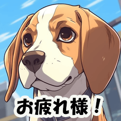 かわいいビーグル挨拶002