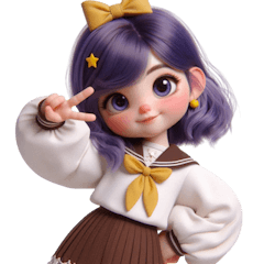 かわいい紫髪の女子高生（NT） v.1