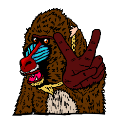 マンドリルさんスタンプ