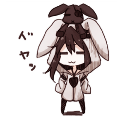 うさ耳パーカーとうさぎ4