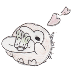 フクロウの「ほく」（白菜大好き）