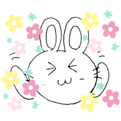 個性派うさぎのふんわりスタンプ