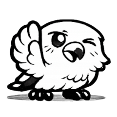 シンプル線画タカのあいさつ