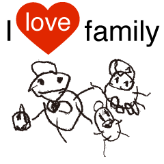 娘（4歳）の描いたスタンプ