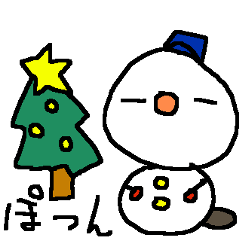 冬の雪だるまスタンプ　snow man
