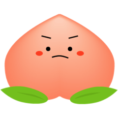 たまに手が出るもものスタンプ