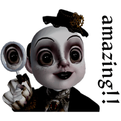 不気味で怖い陶器人形ピエロスタンプ