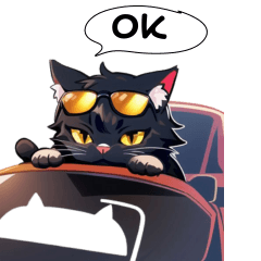 くるま好きなネコスタンプ