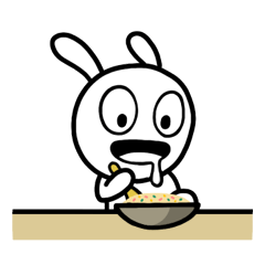ころっころうさぎ ごはんをたべる