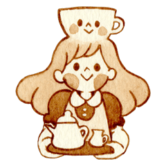 カップと女の子