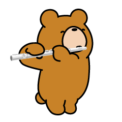 クマの日常。フルート吹きます。