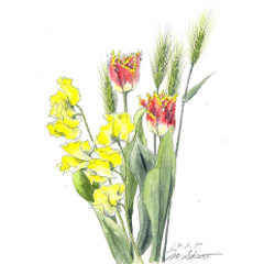 手書きの春の花束(名前入）